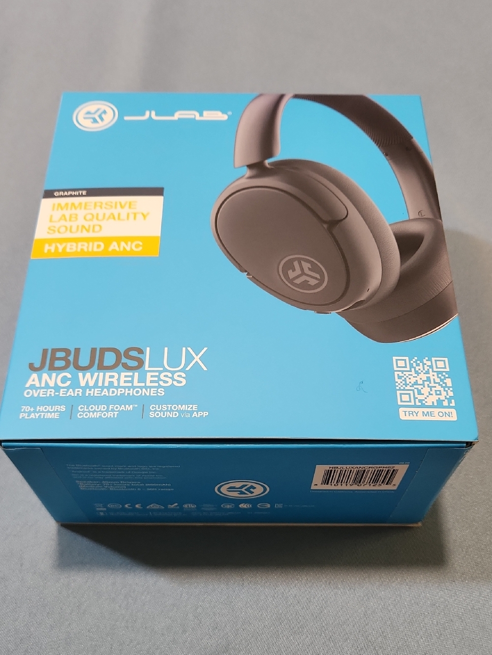 JLab JBuds LUX ANC Wireless Over-Ear Headphones - Graphite